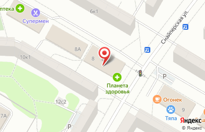 Аптека Планета здоровья на Снайперской улице на карте