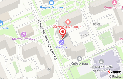 Барбершоп OldBoy на метро Бунинская аллея на карте