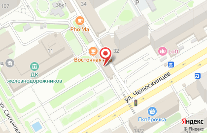 Железнодорожный район Киоск по продаже фруктов и овощей на Площади Гарина-Михайловского на карте
