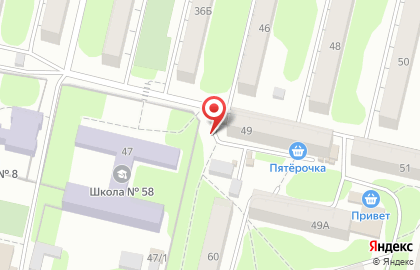 Киоск фастфудной продукции, Октябрьский округ в Камерном переулке на карте