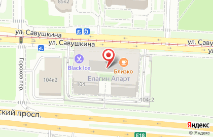 Мужская парикмахерская BLACK ICE на улице Савушкина на карте