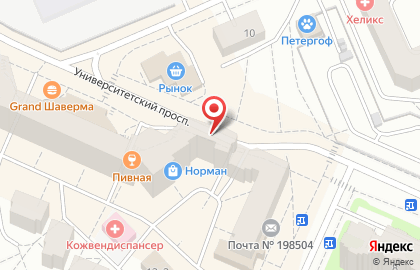 Магазин косметики и бытовой химии Магнит Косметик в Петродворцовом районе на карте