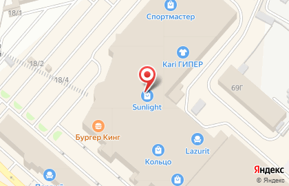 Ювелирный магазин Sunlight в Советском районе на карте