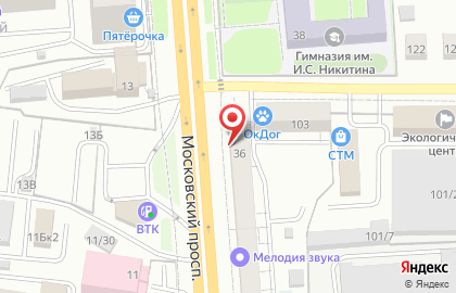 Универсам ЦентрТорг в Коминтерновском районе на карте