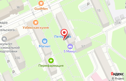 Киоск по продаже фруктов и овощей в Мотовилихинском районе на карте