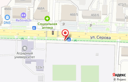 Рекламный щит 3х6м. на улице Серова на карте