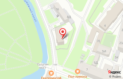 Компания Артекс на набережной Бумажного канала на карте