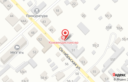 Дерматовенерологический диспансер на Октябрьской улице на карте