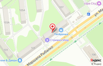 Магазин-пекарня Хлебница на улице Маршала Рыбалко на карте