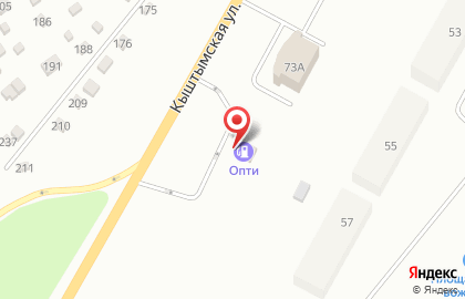 Официальный партнер Газпром нефть Опти на Кыштымской улице на карте