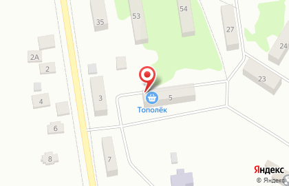 Продуктовый магазин Тополек в микрорайоне Солнечный на карте