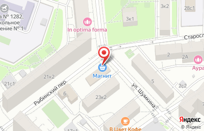 Супермаркет Магнит в Москве на карте