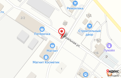 Киоск по продаже фруктов и овощей на Центральной улице на карте