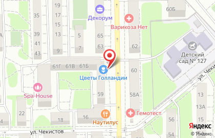 Склад-магазин Цветы Голландии на улице Космонавта Леонова, 59 на карте