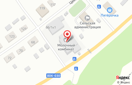 Продовольственный магазин на Центральной улице на карте
