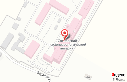 Сосновский психоневрологический интернат на Заречной улице на карте