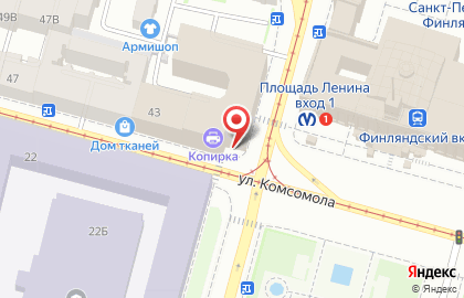 Книжно-канцелярский магазин Буквоед в Калининском районе на карте