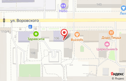 Торгово-сервисный центр Часы на улице Воровского на карте