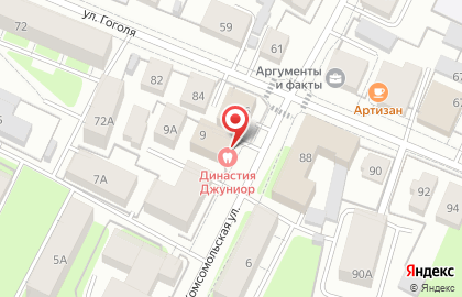 Содействие на Комсомольской на карте