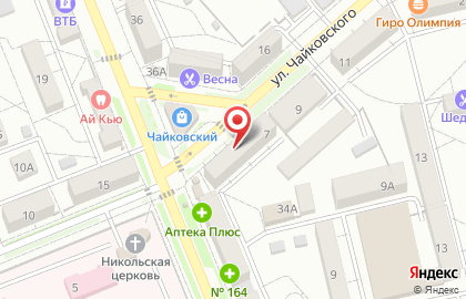 Столовая №1 на улице Чайковского на карте