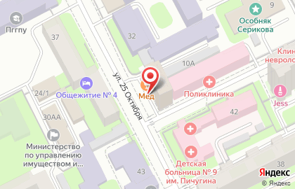 Лаундж-бар Мёд в Свердловском районе на карте
