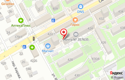 Киоск по продаже печатной продукции Союзпечать на Октябрьской улице на карте