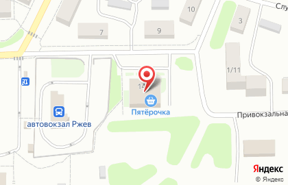 Супермаркет Пятерочка на Привокзальной улице на карте