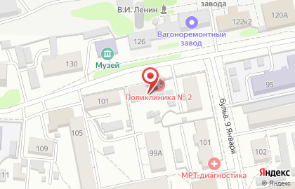 Городская больница №5, г. Барнаул на Водопроводной улице на карте