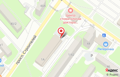 Магазин еды для собак Сытый пес на проспекте Строителей на карте