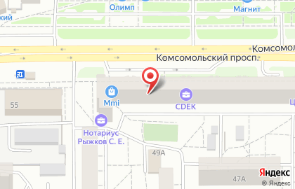 Магазин тканей Модница на Комсомольском проспекте на карте