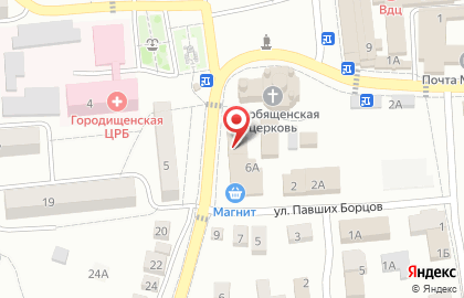 Супермаркет Магнит у дома на улице Павших Борцов на карте