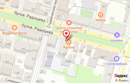 Банкомат Траст на бульваре Радищева на карте