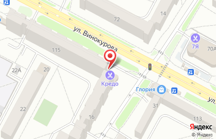 Салон-парикмахерская Кредо на улице Винокурова на карте