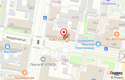 Кафе быстрого питания Free Time на Амурской улице на карте