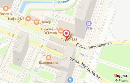 Кафе Евро Кебаб на бульваре Менделеева на карте