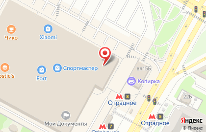 Магазин парфюмерии и косметики Л`Этуаль на метро Отрадное на карте