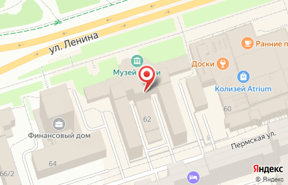 Банкомат Западно-Уральский банк на улице Ленина, 62 на карте