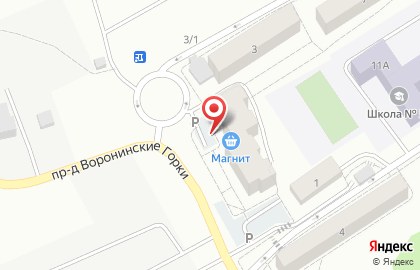 Супермаркет Магнит у дома в Тюмени на карте
