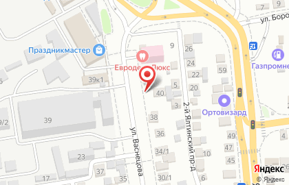 Шиномонтажная мастерская на улице Васнецова на карте