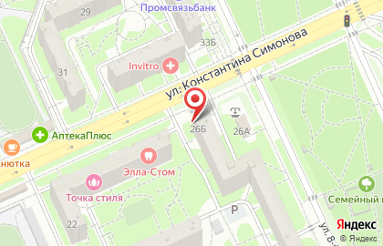 Киоск по продаже фруктов и овощей в Дзержинском районе на карте
