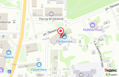 Супермаркет Пятёрочка на улице Ленина на карте