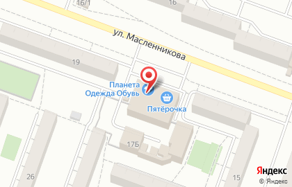 Магазин автомасел, автозапчастей и автотоваров Маслоград на улице Масленникова на карте