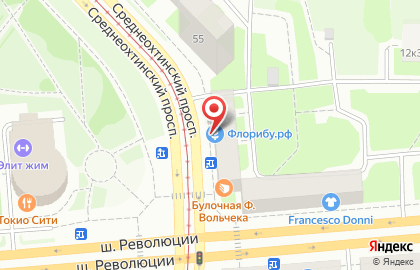 Интернет-магазин цветов и подарков Floribu.ru на Среднеохтинском проспекте на карте