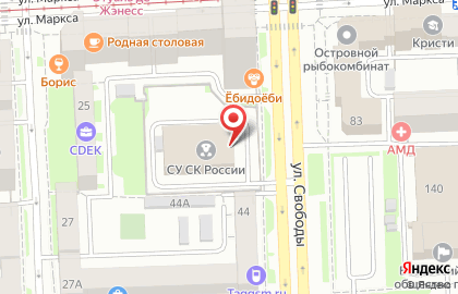 Следственное управление Следственного комитета РФ по Челябинской области в Центральном районе на карте