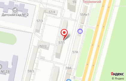 Рекламный щит 3х6м. на улице Доваторцев 57/1Р на карте