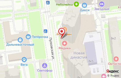 Многопрофильная клиника МЕДИКА на Пулковской улице на карте