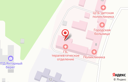 Светловская центральная городская больница в Сосновом переулке в Светлом на карте