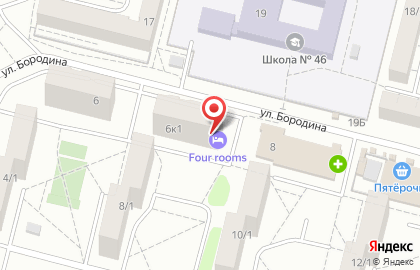 Гостиница FOUR ROOMS в Советском районе на карте