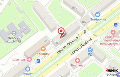 Север на проспекте Ленина на карте