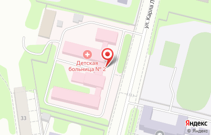 Стационар Детской городской больницы на улице Карла Либкнехта на карте